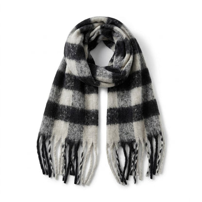 Classic Plaid Tassel Winter Scarf