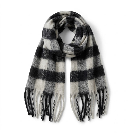 Classic Plaid Tassel Winter Scarf