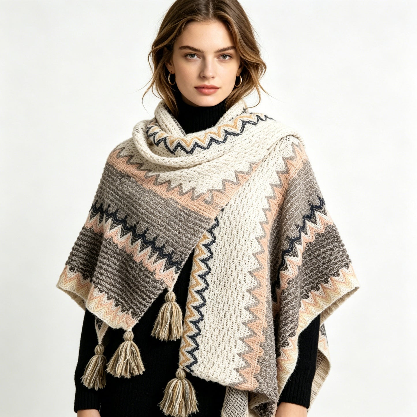 Retro Ethnic Pullover Cloak