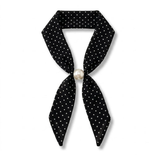 Vintage Pearl Polka Scarf